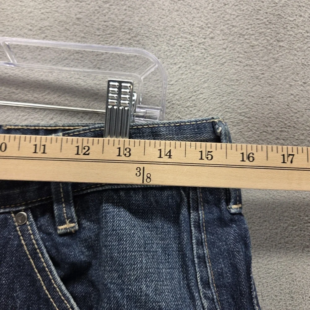 Levis Jeans Mens Blue Selvedge Two Horse Straight Whiskers Button Fly Fits 31x34